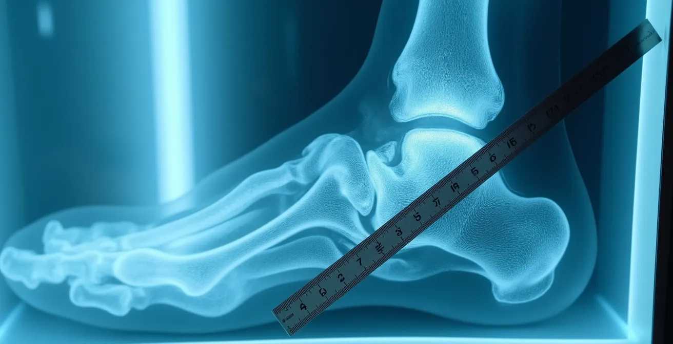 Mesure précise des angles HVA et IMA sur radiographie du pied